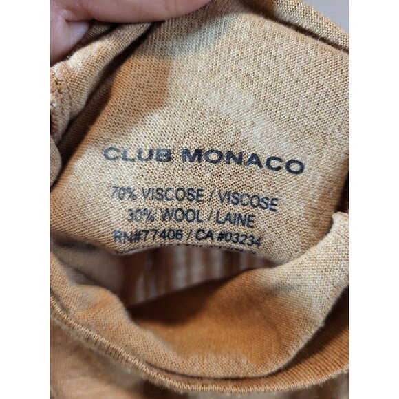 Club Monaco Tan Wool Blend Mock Neck Top Size M - Picture 4 of 4